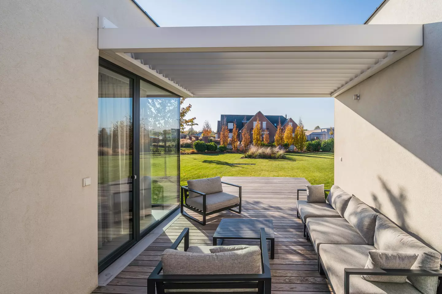 Aero louvered roof with Diamond Design in Kunovice, Czech Republic
