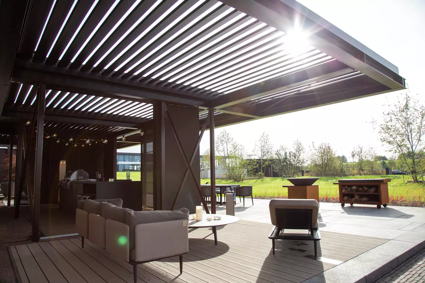 Aero pergola at NOA Park outdoor living space