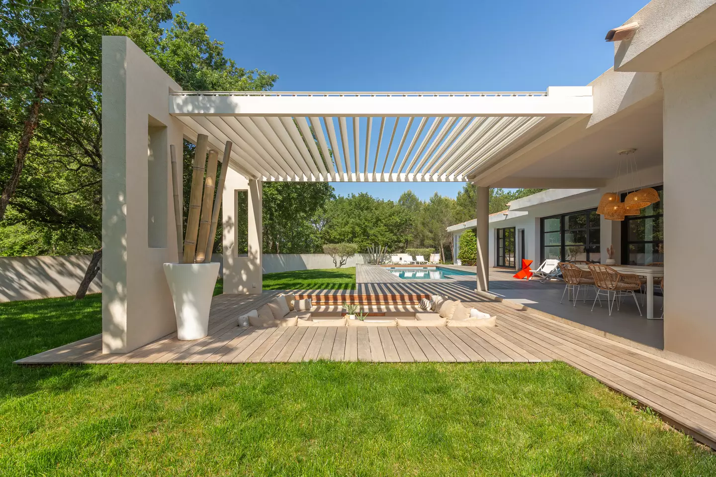 Aero pergola beside a pool in Saint-Cannat, France